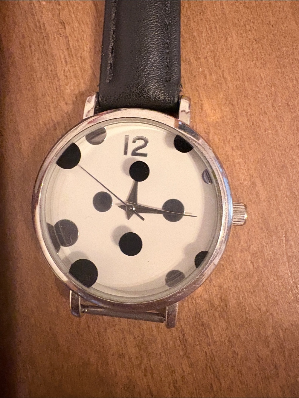 Polka Dot Black and White Accent Watch - Unbranded